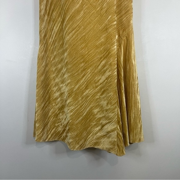 FREE PEOPLE Sz small NOA VELVET MAXI SLIP SKIRT IN HAY THERE GOLD YELLOW - Picture 5 of 6
